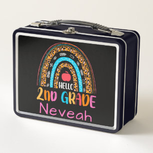 Hello 2nd Grade Bohemisch Arch Rainbow Metall Brotdose