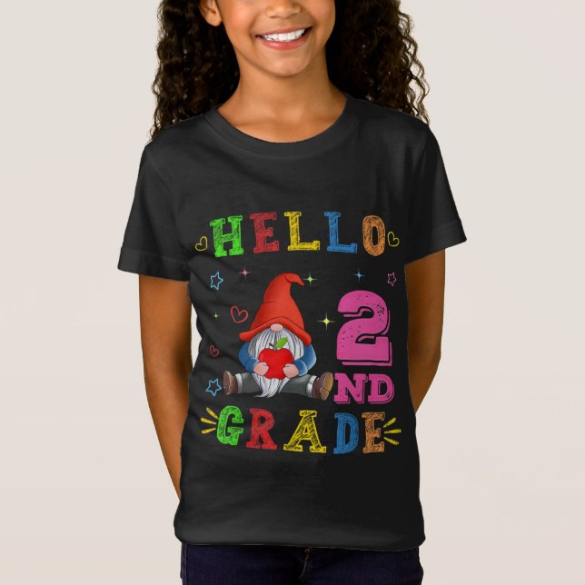 Hello 2nd Grade Gnome T-Shirt (Vorderseite)