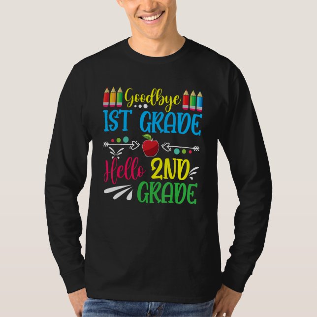 Hello 2nd Grade Teacher Student Back To School Gra T-Shirt (Vorderseite)