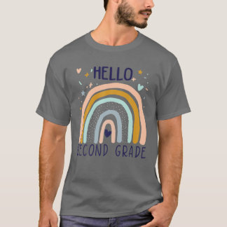 Hello 2Nd Retro Rainbow Niedlich für Lehrer Stu T-Shirt