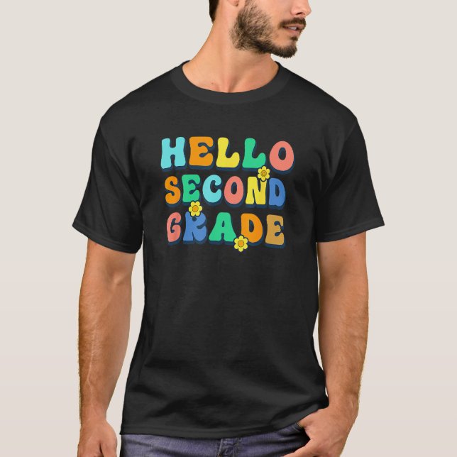 Hello 2nd Second Grade Teacher Kids Back To School T-Shirt (Vorderseite)
