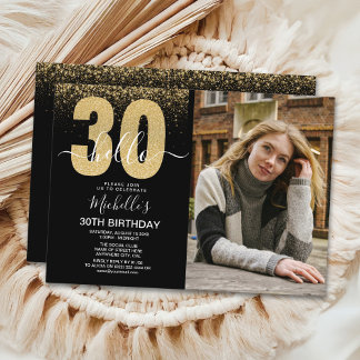 Hello 30 years - Modern Birthday with photo Einladung