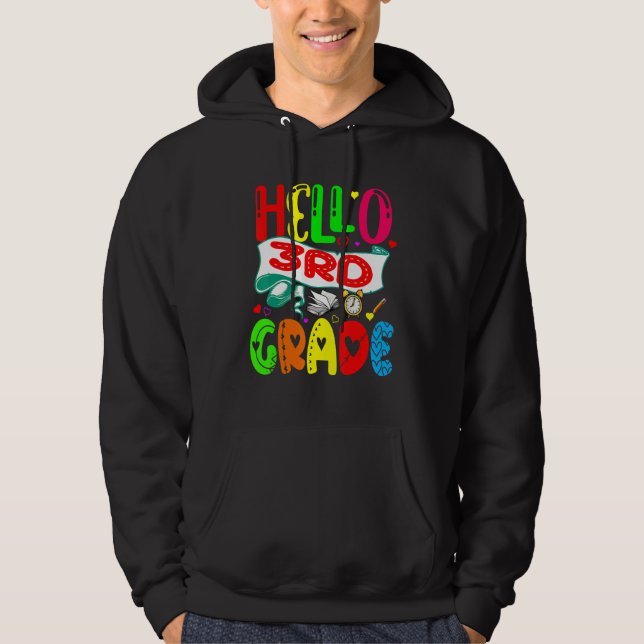 Hello 3rd Grade Niedlich School Things Matching St Hoodie (Vorderseite)