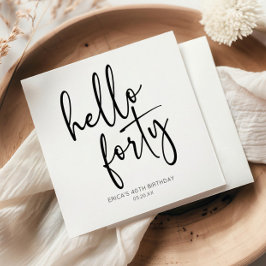 Hello 40 Minimalistisches 40. Geburtstags-Party Serviette