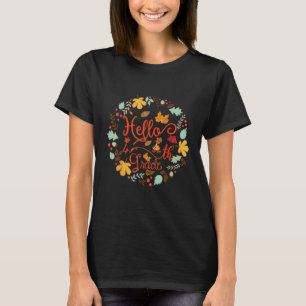 Hello 4th Grade Herbstlaubs Herbst Erntedank Te T-Shirt