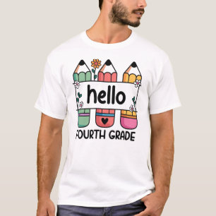 Hello 4th Grade Teacher Niedlich Pencil T-Shirt