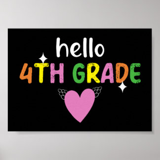 Hello 4th Grade Teacher Poster