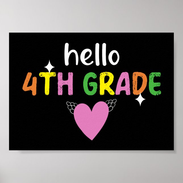 Hello 4th Grade Teacher Poster (Vorne)