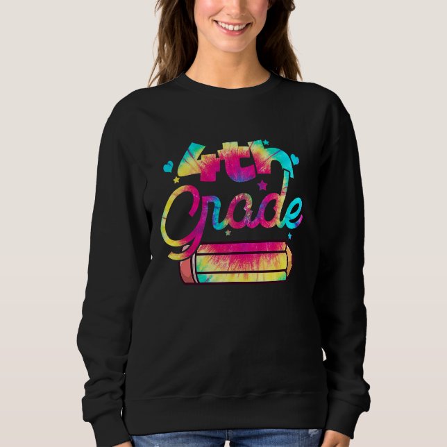 Hello 4th Grade Tie Dye Fourth Grade Teacher Kids Sweatshirt (Vorderseite)