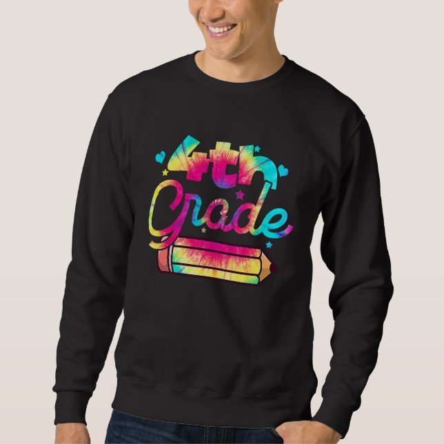 Hello 4th Grade Tie Dye Fourth Grade Teacher Kids Sweatshirt (Vorderseite)