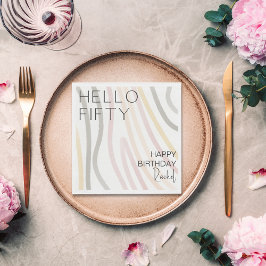 Hello 50 Simple 50 th Birthday Paper Napkin Serviette