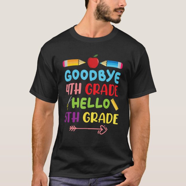 Hello 5th Grade Teacher Student Back To School Gra T-Shirt (Vorderseite)