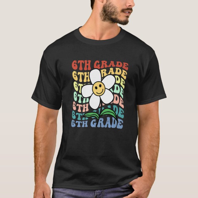 Hello 6th Sixth Grade Teacher Back To School Retro T-Shirt (Vorderseite)
