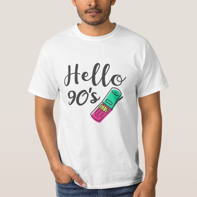 Hello 90s Cellphone T-Shirt (Vorderseite)