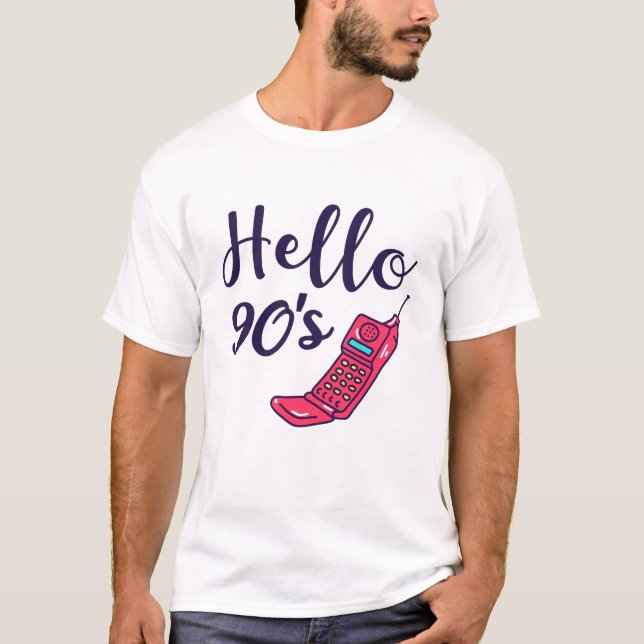 Hello 90s Handy T-Shirt (Vorderseite)