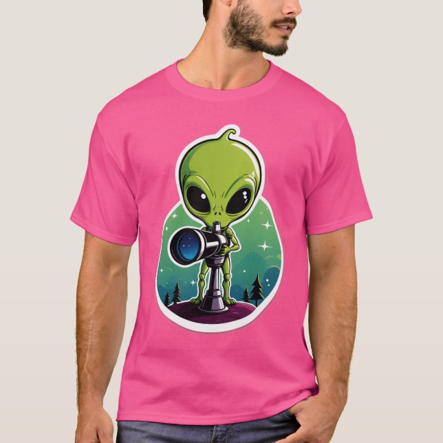 Hello...? Anyone There? – Alien Searching Sticker T-Shirt (Vorderseite)