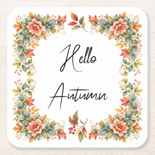 Hello Autumn – Aquarell Untersetzer  (Vorderseite)