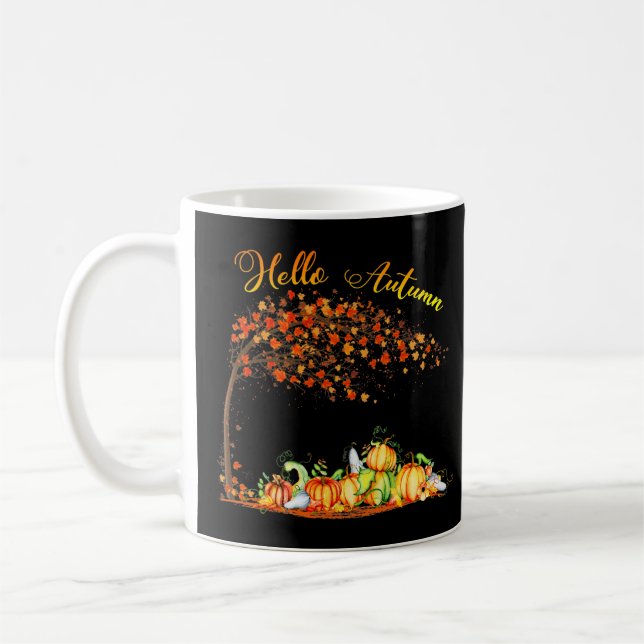 Hello Autumn Hello Fall Pumpkin Fall Lover Thanksg Kaffeetasse (Links)