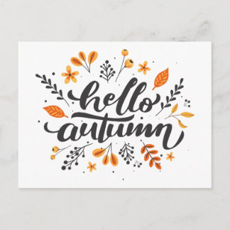 Hello Autumn Postcard Postkarte