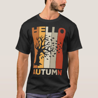 Hello Autumn Retro Vintage Design for Fall lovers  T-Shirt