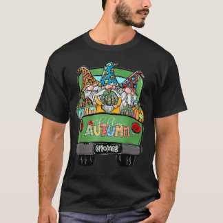 Hello Autumn Truck Gnomes Pumpkin Herbstlaubs T-Shirt
