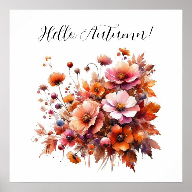 Hello Autumn Wild Blume Poster (Vorne)