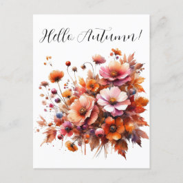 Hello Autumn Wild Blume Postkarte