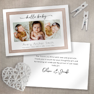 Hello Baby 3 Foto Script Geburtserklärung Einladung