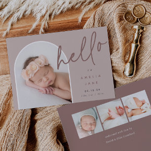 Hello Baby Ankündigung von Foto zur Geburt