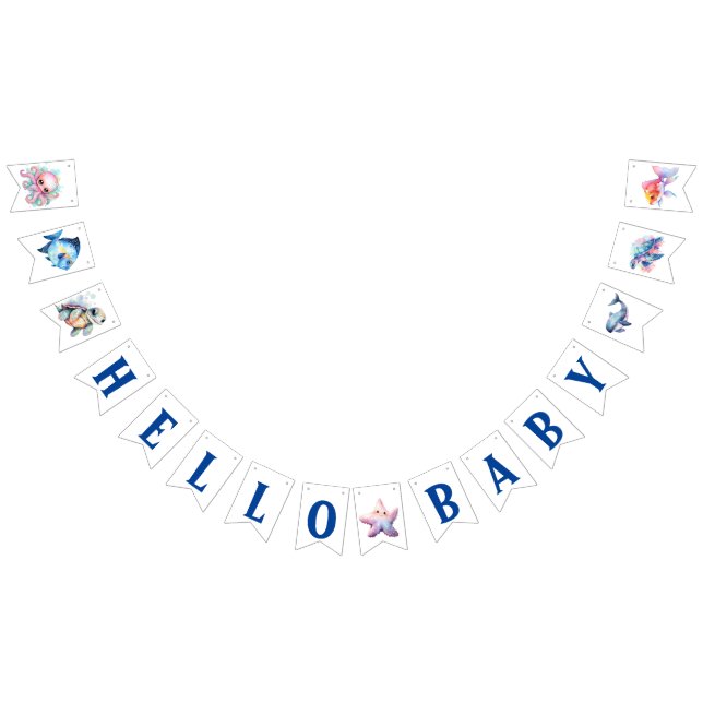 Hello Baby Aquatic Friends Wimpelkette (Alle)
