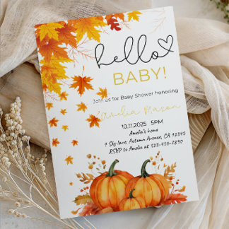 Hello Baby! Autumn Baby Shower Party Einladung