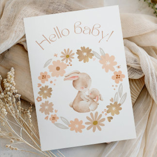 Hello Baby! Baby Bunny Cute Baby Shower Party Einladung