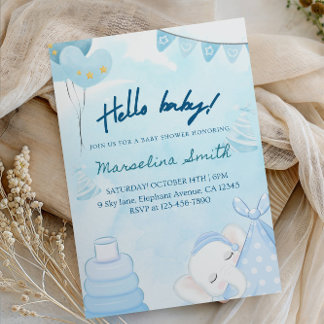 Hello Baby! Baby Shower-Gender Neutral Hello Baby Einladung