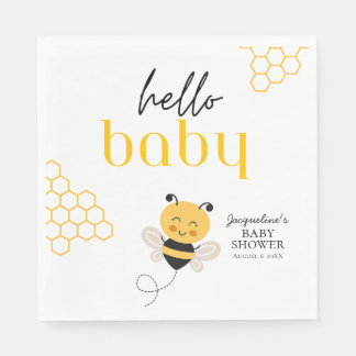 Hello Baby Bee: Sweet Baby Shower Napkins Serviette