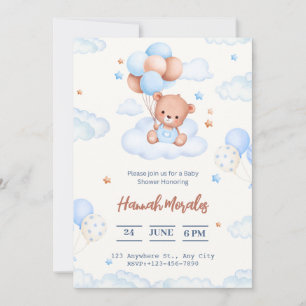 Hello Baby   Blue Skies Baby Shower Einladung