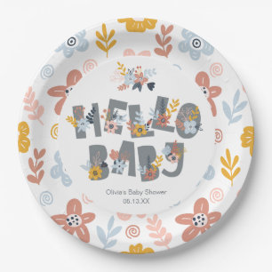 Hello Baby Boho Floral Baby Shooting Paper Teller