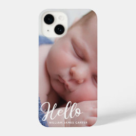 Hello Baby Boy Foto Einfache Skripte Personalisier iPhone 14 Hülle