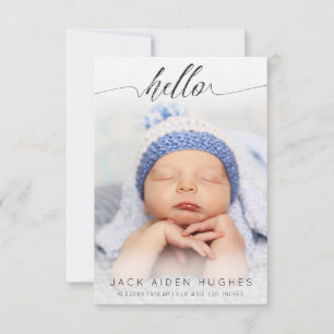 Hello Baby Boy Girl Geburtshilfekarte Ankündigung