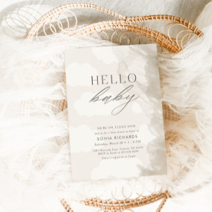 Hello Baby   Cloud Nine Gender Neutral Baby Shower Einladung