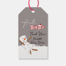 Hello Baby Cute Snowman Baby Shower