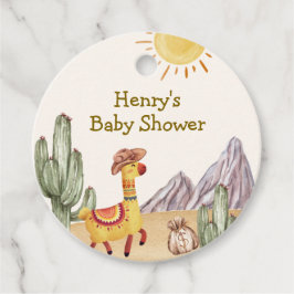 Hello Baby Desert Cactus Llama Cowboy Baby Shower Geschenkanhänger