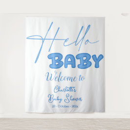 Hello Baby Elegant Baby Dusche Hintergrund Wandteppich