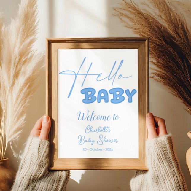 Hello Baby Elegant Baby Dusche Willkommen Poster (Von Creator hochgeladen)