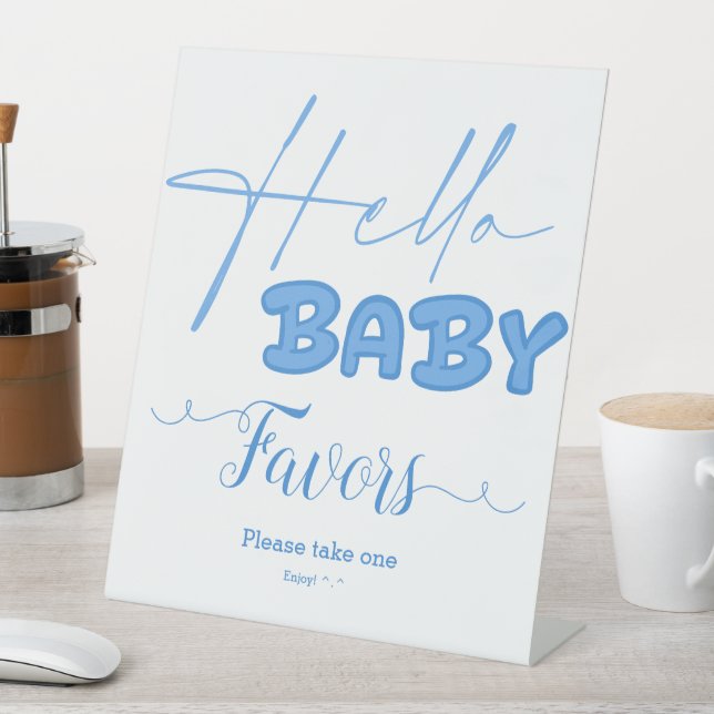 Hello Baby Elegant Baby Shower Favoriten Sockelschild (In Situ)