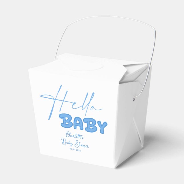 Hello Baby Elegant Baby Shower Geschenkschachtel (Vorderseite)