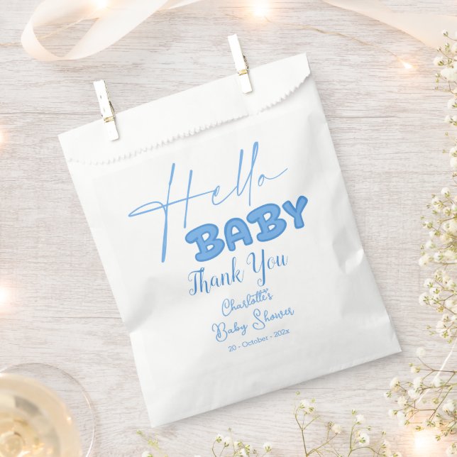 Hello Baby Elegant Baby Shower Geschenktütchen (Ausgeschnitten)