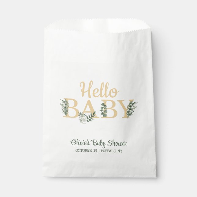 Hello Baby Eucalyptus Geschenktütchen (Vorderseite)