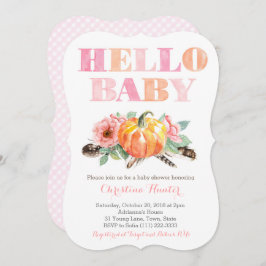 HELLO BABY Girl Duschkarten Pumpkins Rose Einladung