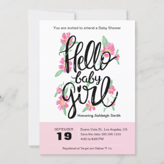 Hello Baby Girl Modernes Baby Duschkabine laden ei Einladung