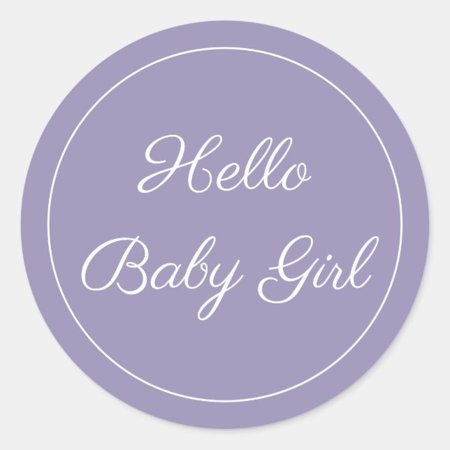 Hello Baby Girl New Baby Sticker (Vorderseite)